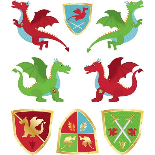 Tatouages Dragons Chevaliers 16 Pièces