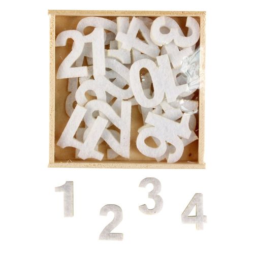 Chiffres en feutrine blanc pour Calendrier de l'Avent