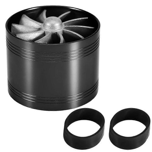 Voiture Air Admission Turbonator Single Fan Turbine Super Chargeur Gaz Fuel Saver Turbo 64mm Noir