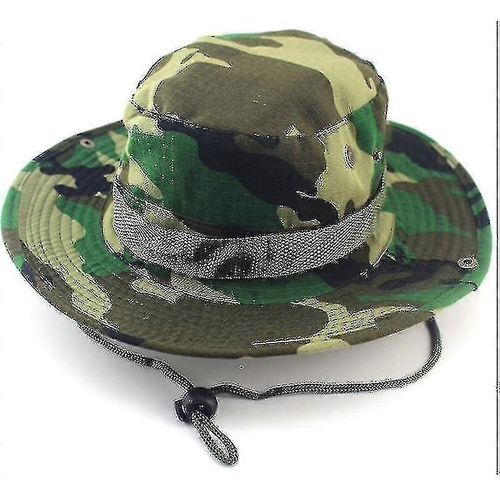 Hommes Militaire Camo Boonie Bucket Hat Large Brim Safari Pêche Chasse Sun Cap #Yg