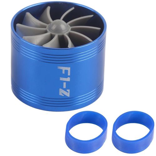 Voiture Air Admission Turbonator Single Fan Turbine Super Chargeur Gaz Fuel Saver Turbo 64mm Bleu