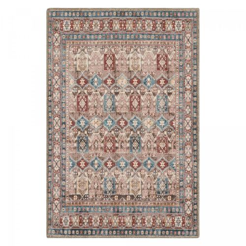 Tapis Orient 200x290 Rectangle Rouge Et Bleu Tissé Motif Classique Ortage A
