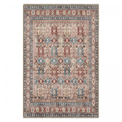 Tapis Orient 160x230 Rectangle Rouge Et Bleu Tissé Motif Classique Ortage A
