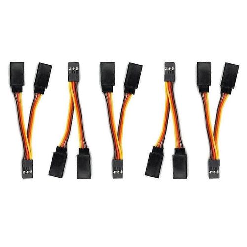 5 Pcs JR/Futaba Style Servo 1 À 2 Y Harnais Câbles Répartiteur Câble Mâle À Femelle Rallonge Fil De Plomb pour Modèles RC 7Cm
