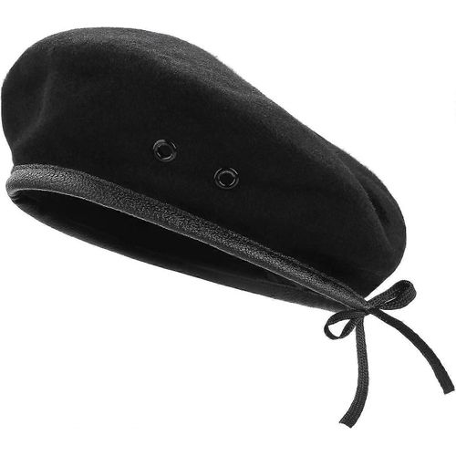 Bérets En Laine, Béret De Style Militaire Pour Femmes, Avec Garniture En Cuir, Réglable, Taille Unique