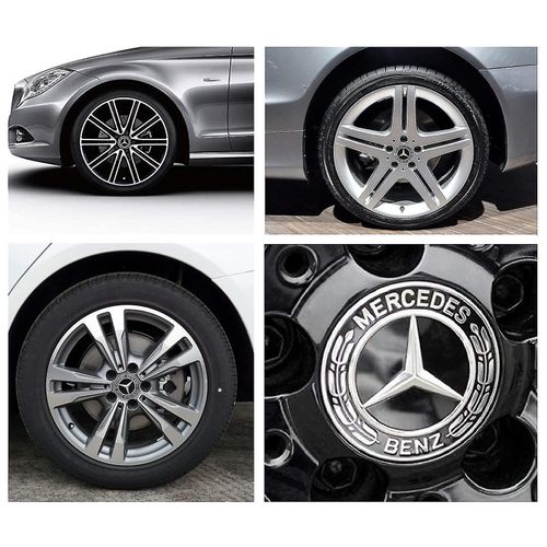 4 Pièces Capuchons Centraux Compatibles Avec Mercedes Benz 75mm Enjoliveur De Roue Central Abs Accessoires De Voiture