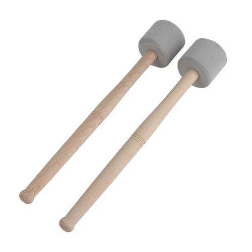 2pcs Bass Foam Drum Mallet Chêne Manche Eva Mousse Tête Anti Slip Percussion Instrument Accessoires Gris