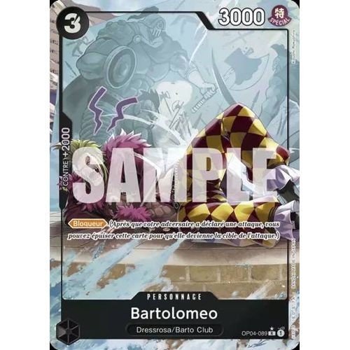 Carte One Piece, Bartolomeo, Rare, Op04-089