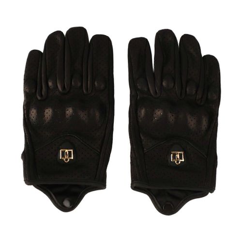 2 Pcs Moto Gants Noir Racing Moto Vélo Gants En Cuir Anti Slip Respirant Écran Tactile Hommes Gants Noir L