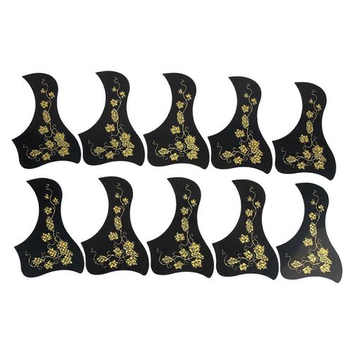 10pcs Pickguard Oiseau En Forme De Raisin Motif Pvc Anti Rayure Guard Pour 40 Pouces 41 Pouces Guitare Acoustique Doré