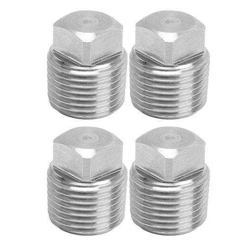 20.8mm 4PCS 316 En Acier Inoxydable Solide Tête Carrée Bouchon Forte Résistance Raccord De Tuyau Pour L¿eau Pétrole Gaz