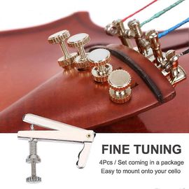 4 Pièces De Rechange Pour Ajusteurs De Cordes En Métal Durable Pour Violoncelle 3/4 4/4 (Argent)
