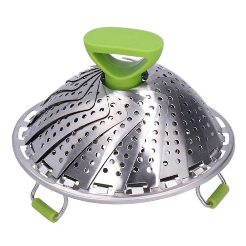 Cuiseur vapeur en acier inoxydable égout à légumes Rack Pliant Cuiseur vapeur pour la cuisson à la vapeur des aliments