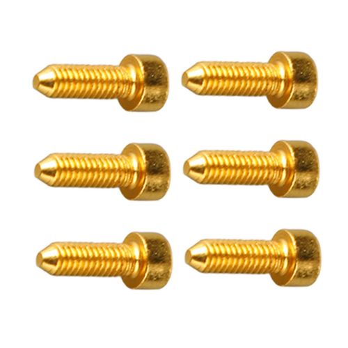 6pcs Guitare Vis À Tête Hexagonale Double Tremolo Bridge Saddle String Lock Screw Avec Pointe Conique Or