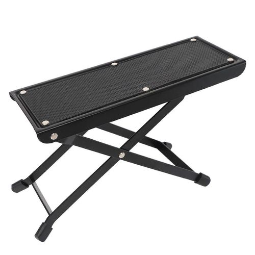 Guitare Footstool Hauteur Réglable 4 Positions Anti Dérapant Pédale En Caoutchouc Haute Résistance Métal Pliant Guitare Repose-Pieds