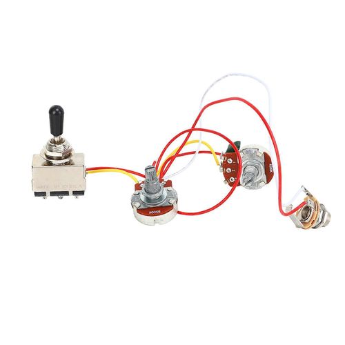 Faisceau De Câblage De Guitare Groupe De Commutation Grand Micro Bouton Noir Harnais De Câblage De Guitare Précâblé Robuste