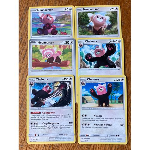 (3314) 3x Nounourson + 3x Chelours (Pokemon) 
