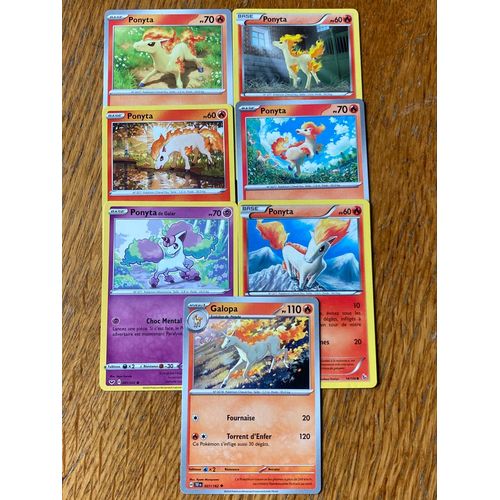 (2389) 5x Ponyta + Ponyta De Galar + Galopa (Pokemon) 
