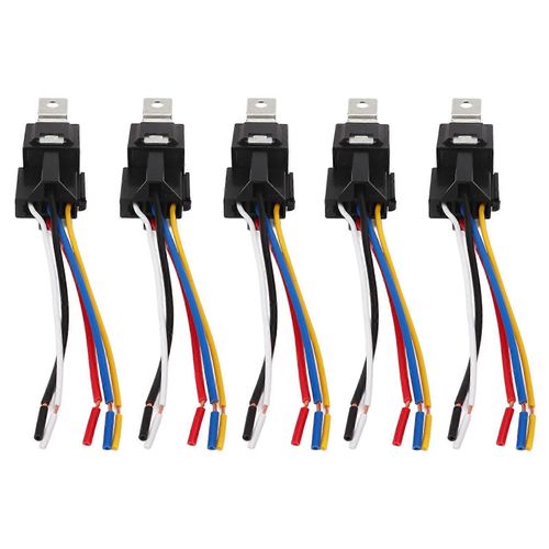5pcs Kit De Relais Automobile 5 Broches 40A 12V Étanche Cuivre Contact Voiture Relais Harnais