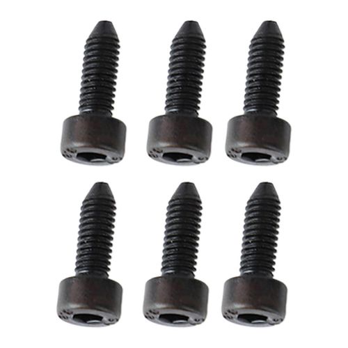 6pcs Guitare Vis À Tête Hexagonale Double Tremolo Bridge Saddle String Locking Screw Avec Pointe Conique Noir