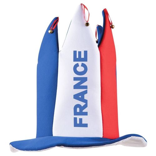 Chapeau De Bouffon Bleu Blanc Rouge Avec Petites Clochettes - Parfait Pour Les Supporters Des Équipes De France - P'Tit Clown