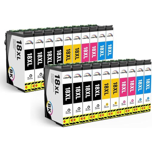 18Xl Multipack Cartouche D'Encre Pour Epson 18 Xl Pour Epson Expression Home Xp-102 Xp-202 Xp-205 Xp-212 Xp-215 Xp-225 Xp-302 Xp-305 Xp-312 Xp-315 Xp-322 Xp-325 Xp-402 (20 Pack)[Cartouche744]