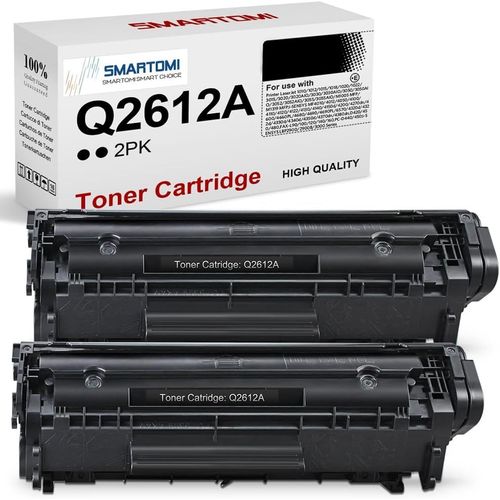 Compatible Q2612A 12A Toner Cartouches Remplacer Pour Hp Laserjet 1010 1012 1015 1018 1020 1022 1022N 1022Nw 3010 3015 3020 3030 3050 3052 3055 M1005 M1319F Mfp (2 Noir)[Cartouche1146]