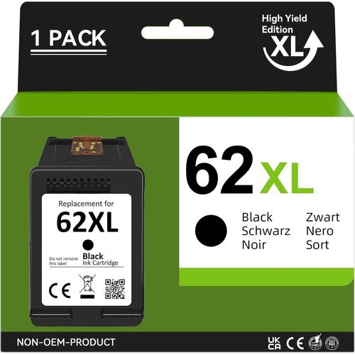 62 Xl Cartouche D'Encre Remplacement Pour Hp 62 Noir Xl Cartouche Pour Cartouche Hp 62Xl Pour Envy 5640 5540 7640 5547 5548 5642 5644 Officejet 5740 5742 200 250 (1Er-Pack)[Cartouche1641]