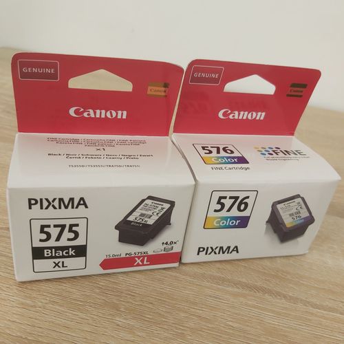 LOT DE 2 CARTOUCHES D'ENCRE CANON PG 575 XL + CL 576 - BLACK + COLOR
