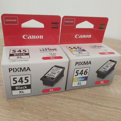 LOT DE E CARTOUCHES D'ENCRE CANON DE GRANDE CAPACITE PG 545 XL + CL 546 XL