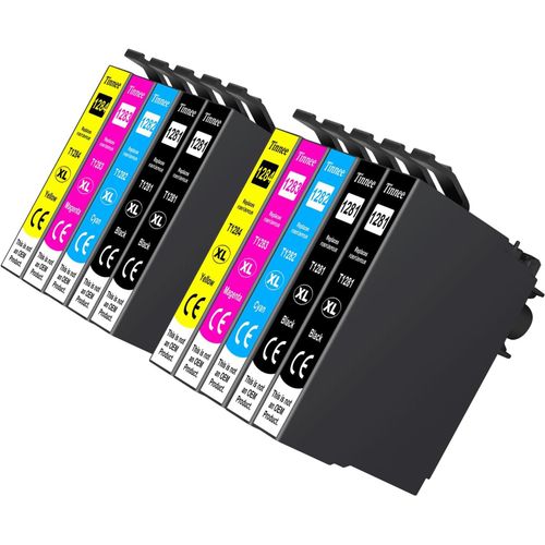 Lot De 10 Cartouches D'Encre De Remplacement Pour Epson T1281 T1282 T1283 T1284 T1285, Compatibles Avec Epson Sx235W Sx130 Sx125 Sx422 0 W Sx42. 5 W Sx430W Sx435W Sx440W Sx45W[Cartouche1215]
