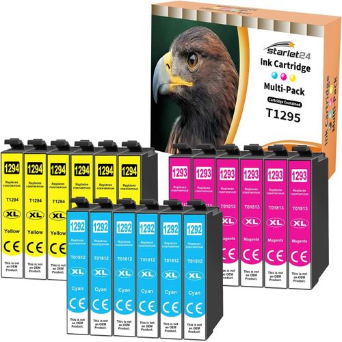 18× T1295 Lot De Cartouches D'Encre Compatibles Avec Epson T1292 T1293 T1294 Pour Workforce Wf-3520 Stylus Sx235W Sx435W Sx445W Office Bx630Fw Bx635Fwd Bx320Fw Bx305Fw Bx625Fwd[Cartouche2318]