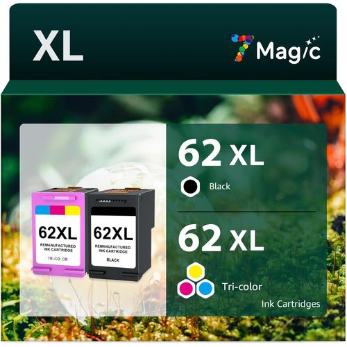 Cartouche 62 Xl Remanufacturée Pour Cartouche Hp 62 Noir Et Couleur Hp 62Xl Encre Hp 62 Xl Hp62 Pour Hp Envy 5540 5640 5644 7640 5547,Hp Officejet 200 250 5740(Hp 62 Xl Noir,Hp 62[Cartouche814]