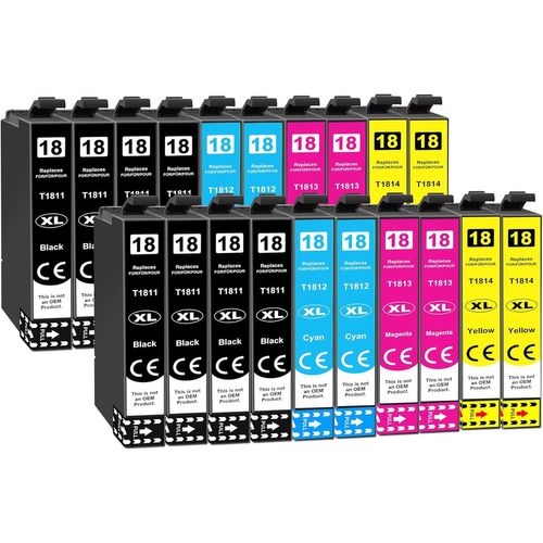 18Xl Cartouches D'Encre Remplacer Pour Epson 18 Xl Compatible Avec Epson Expression Home Xp-325 Xp-425 Xp-202 Xp-205 Xp-212 Xp-215 Xp-225 Xp-305 Xp-315 Xp-402 Xp-405 Xp-412 Xp-415[Cartouche1547]