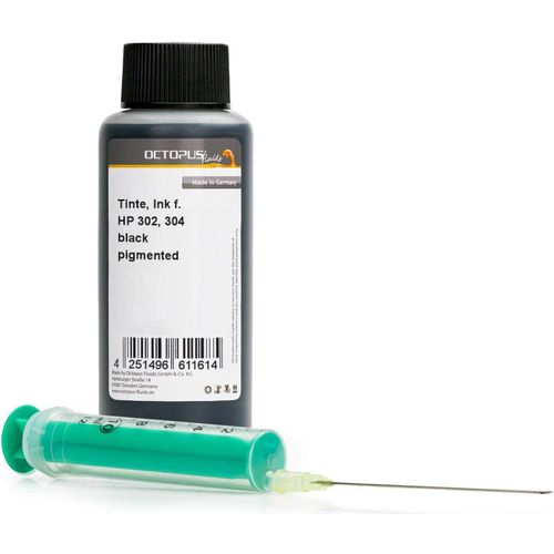 Encre Pour Imprimante 100Ml Compatible Avec Les Cartouches Pour Imprimante Hp 302, Hp 304 Noir Avec Seringue De Recharge Et Accessoires (Pas D'Oem)[Cartouche2562]