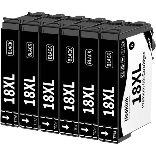 Lot De 6 18Xl Noir Cartouches D'Encre Compatible Pour Epson 18Xl 18 Xl Pour Expression Home Xp-205 Xp-215 Xp-225 Xp-305 Xp-312 Xp-315 Xp-322 Xp-325 Xp-405 Xp-412 Xp-415 Xp-422 Xp[Cartouche38]