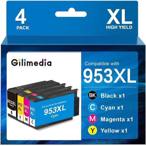 953Xl 953 Xl Cartouche D'Encre Pour Cartouche Hp 953Xl Pack 953 Xl Compatible Avec Hp Officejet Pro 7720 7740 8720 8710 8715 8718 8725 8730 8728 8719 8210 (Pack De 4)[Cartouche1058]