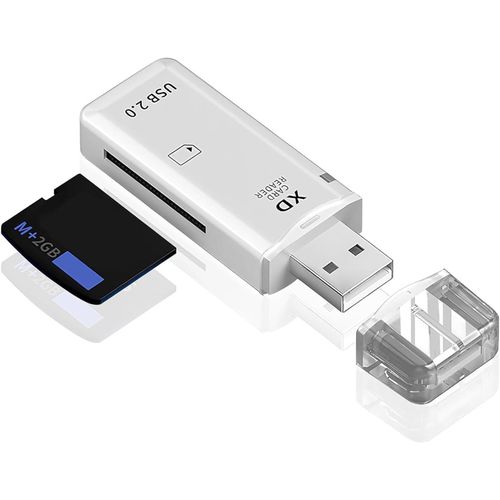Lecteur de cartes USB 2.0 XD, adaptateur de carte mémoire portable, lecteur de carte flash compact C compatible avec les appareils photo Fuji Olympus Plug & Play, facile à lire, image XD, prend