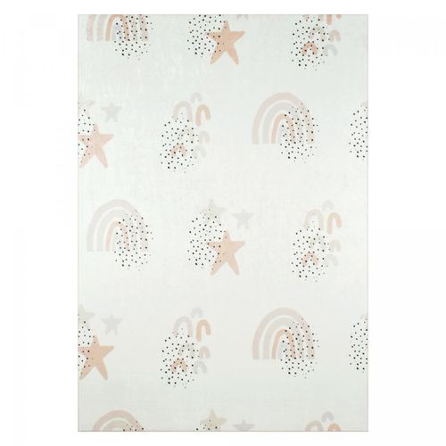 Tapis Enfant 80x150 Rectangle Tissé Crème Arcenciel