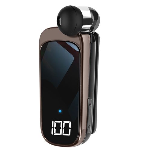 Oreillette Bluetooth Clip Câble Rétractable Autonomie 20h Écran Led Linq Noir