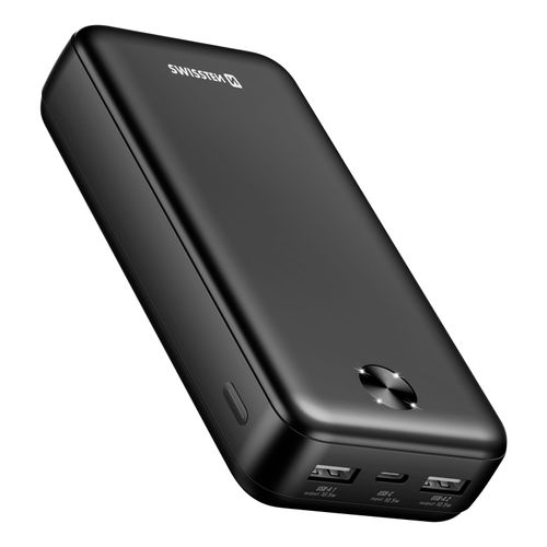 Batterie Externe 20000mah 10.5w Avec Double Port Usb Led Indicateur Swissten Noir