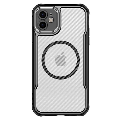 Coque Pour Iphone 12 Magsafe Dos Carbone Antichoc Renforcé Noir
