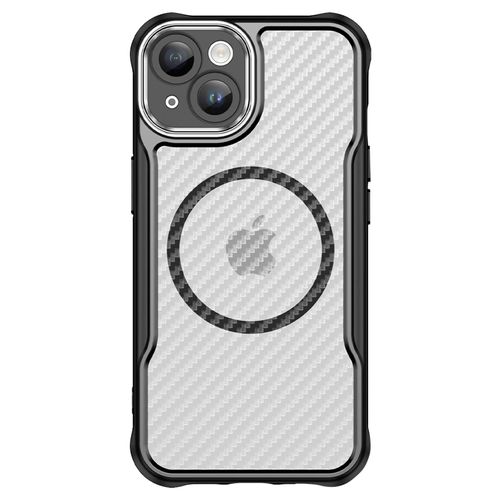 Coque Pour Iphone 13 Magsafe Dos Carbone Antichoc Renforcé Noir