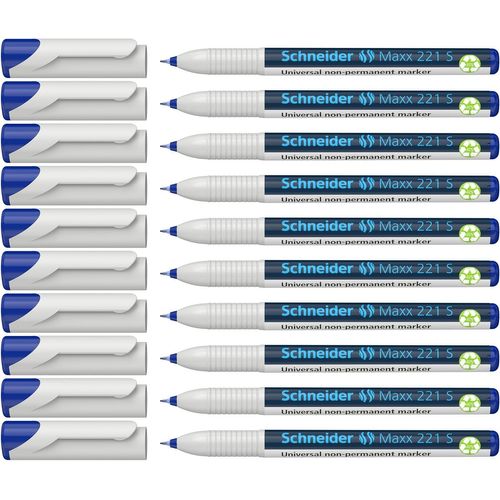 221 Lot De 10 Feutres Pour Rétroprojecteur Effaçables S 0,4 Mm (Bleu) (Import Royaume Uni)