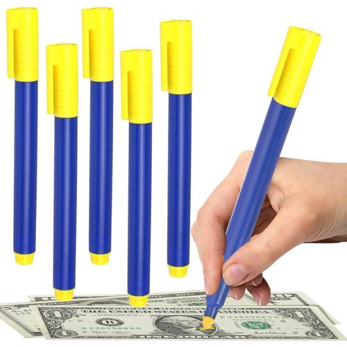 Paquet De 5,Stylo Pour Verifier Billet-Stylo Billet Banque Faux-Stylo Detecteur Faux Billets Euros-Adapté Aux Magasins,Pour Vérifier L'authenticité De Divers Billets De Banque