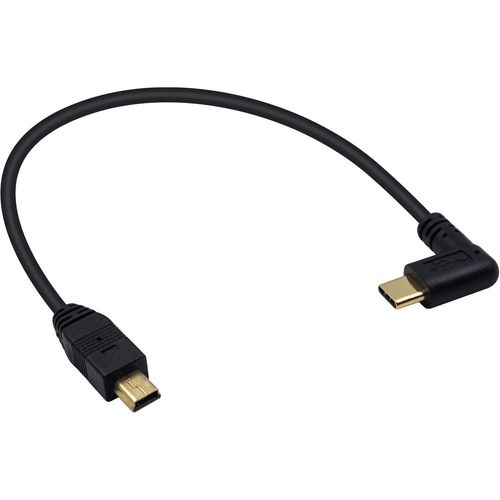 Câble Usb C Vers Mini Usb, Câble Mini Usb Vers Usb C 90 Degrés, Convertisseur Usb 3.1 Type C Mâle Vers Mini Usb Mâle Pour Appareil Photo, Mp3 Et Autres Dispositifs Mini Usb 26Cm[SHU07338]