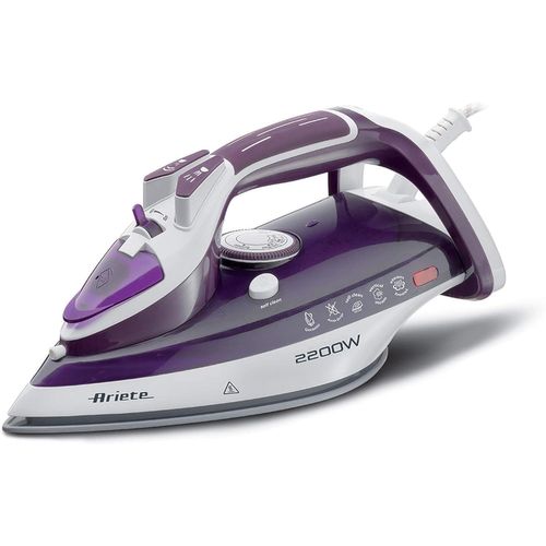 Checarzhn Fer À Vapeur Ariete 6243 2200W-Fer Plat,Semelle Céramique,Effet Pressing 140 Gr/Min,2200 W,Réservoir 320 Ml,Blanc/Violet