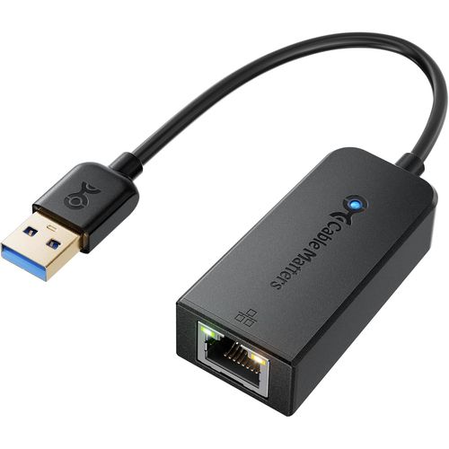 Adaptateur Usb Ethernet (Usb 3.0 À Ethernet/Adaptateur Usb Rj45/Adaptateur Ethernet Usb/Usb À Rj45) Prise En Charge D'Un Réseau Ethernet 10/100/1000 Mbps En Noir[Cable05899]