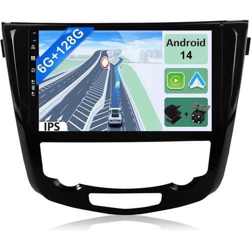 MONDODIGITALE-[6Gb+128Gb] Android 14 2 Din Autoradio Pour Ni.Ssan X-Trail Qashqai J11 Rouge 2014-2018-[Intégré Carplay/Android Auto/Dsp/Gps]-Ips 2.5D 10.1" Écran Tactile-Caméra+Mic-Dab/Bluetooth 5.0