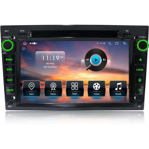 Mondodigitale-Autoradio Bluetooth Carplay[Android 13.0 4go+64go 2.0ghz] 2 Din Pour Opel, Autoradio 7 Pouces Avec Écran Wifi/Gps/Rds/Cd Dvd/Usb/Fm/Sd/Rca, Support Commande Au Volant